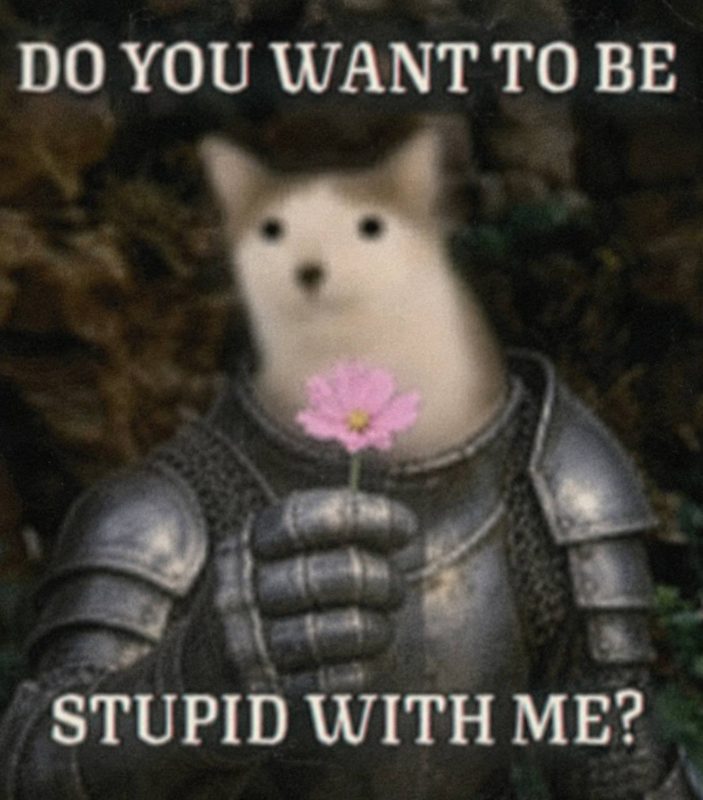 CET in armor holding a flower